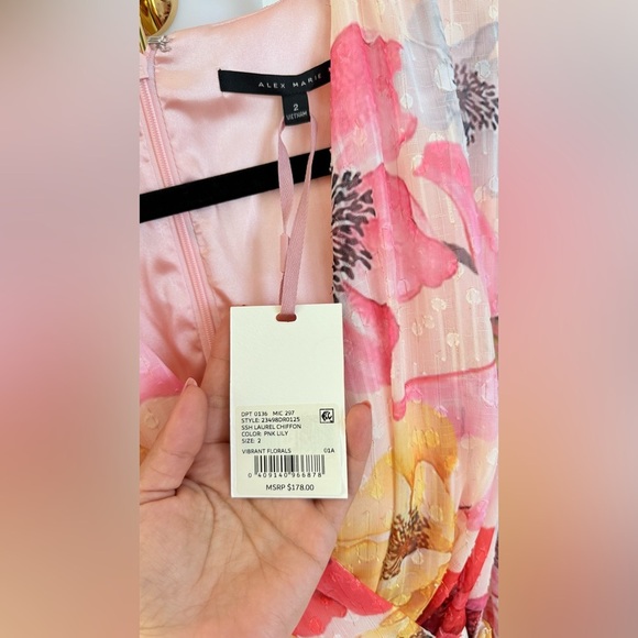 Alex Marie Long Sleeve dress Surplice V-Neck - Picture 4 of 8